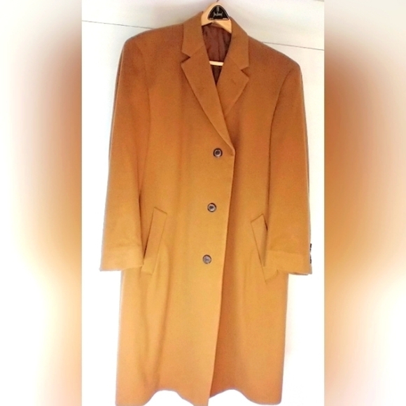 JOS A BANK CAMEL WOOL OVERCOAT NWOT - Picture 1 of 12